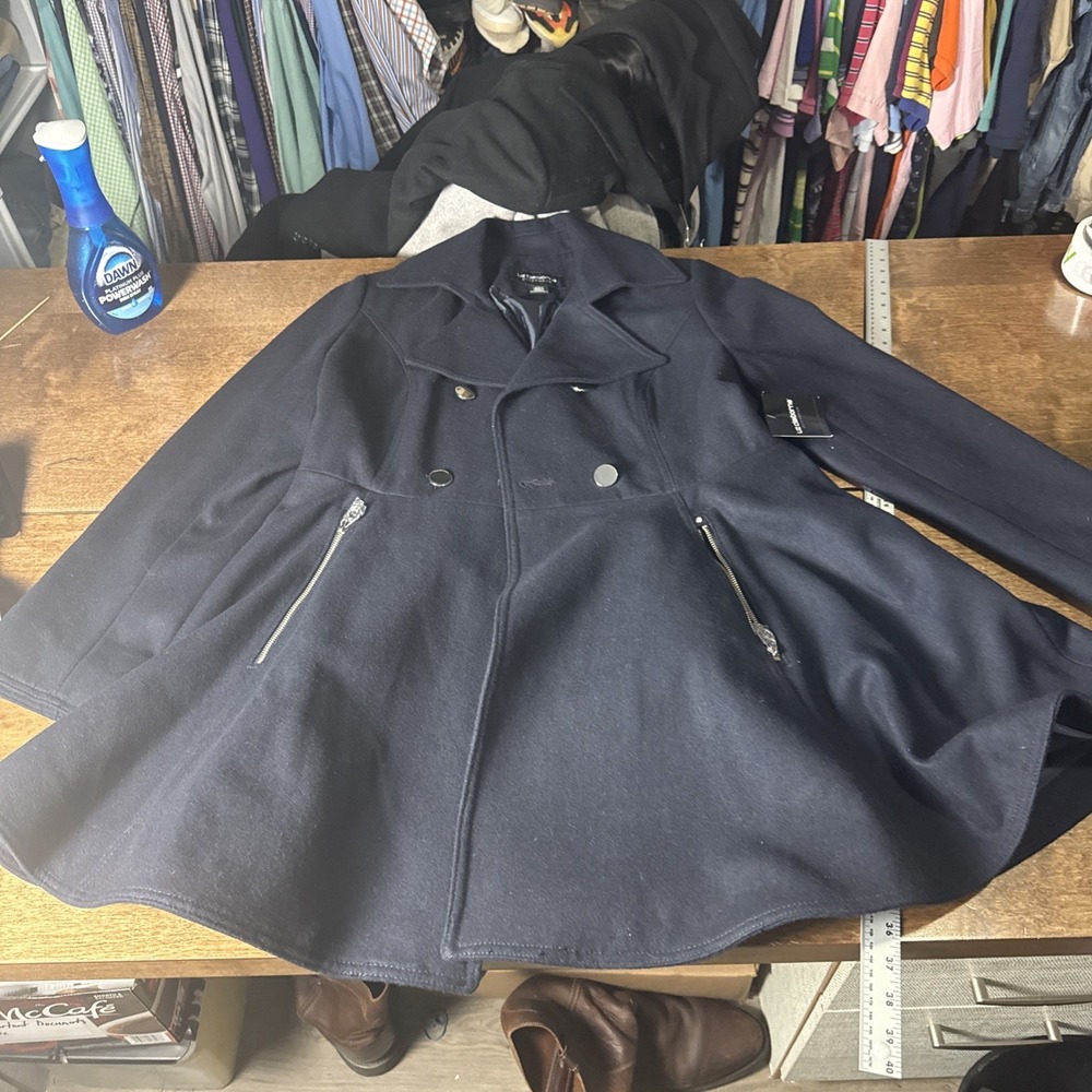 New Black Petticoat Coat for Woman  Liz Claiborne Outer wear Size XL NWT